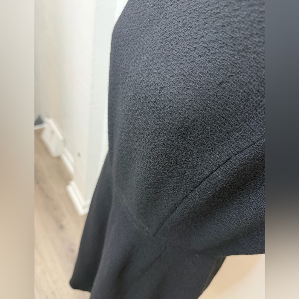 Insane Vintage Black Wool Beaded Sheath Dress Mid-Century Handmade Con Matic Zip - Picture 6 of 17